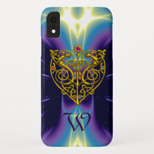 Capa Para iPhone Da Case-Mate Azul roxo do MONOGRAMA HYPER dos NAMORADOS