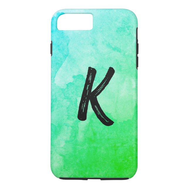 Capa Para iPhone, Case-Mate Azul Verde / Cor de Água / Monograma (Verso)
