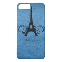 Azul Vintage francês Flourish