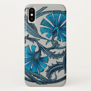 Capa Para iPhone Da Case-Mate Azulejo Decorativo de Arte Floral Antiga Azul Vint
