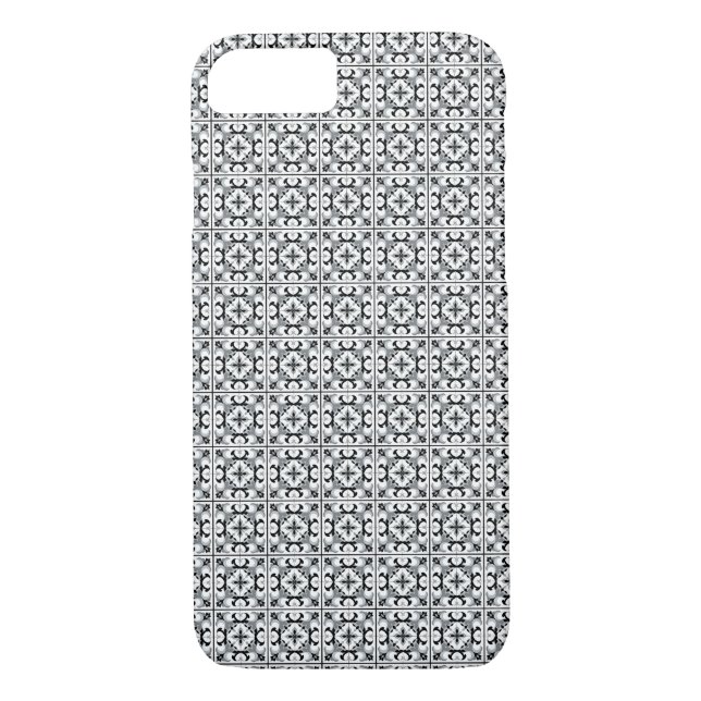 Capa Para iPhone, Case-Mate Azulejo Estilo Espanhol Preto e Branco (Verso)