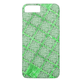 Capa iPhone 8 Plus/7 Plus Azulejo falso, fadas verdes folhagens, quadradas.