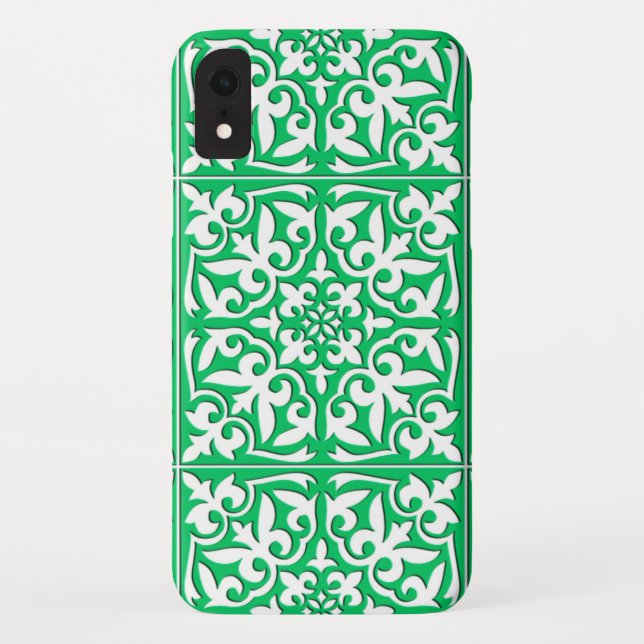 Capa Para iPhone, Case-Mate Azulejo marroquino - jade verde e branco (Verso)
