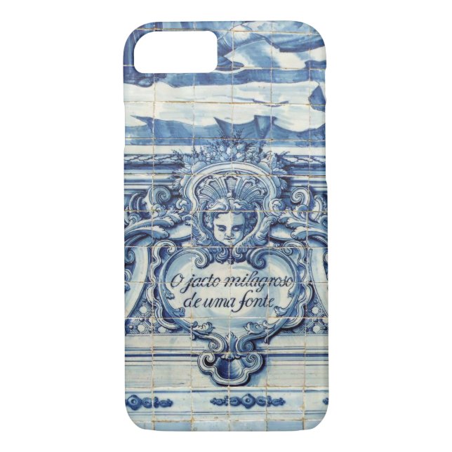 Capa Para iPhone, Case-Mate Azulejos de paredes brancas e azuis portuguesas co (Verso)