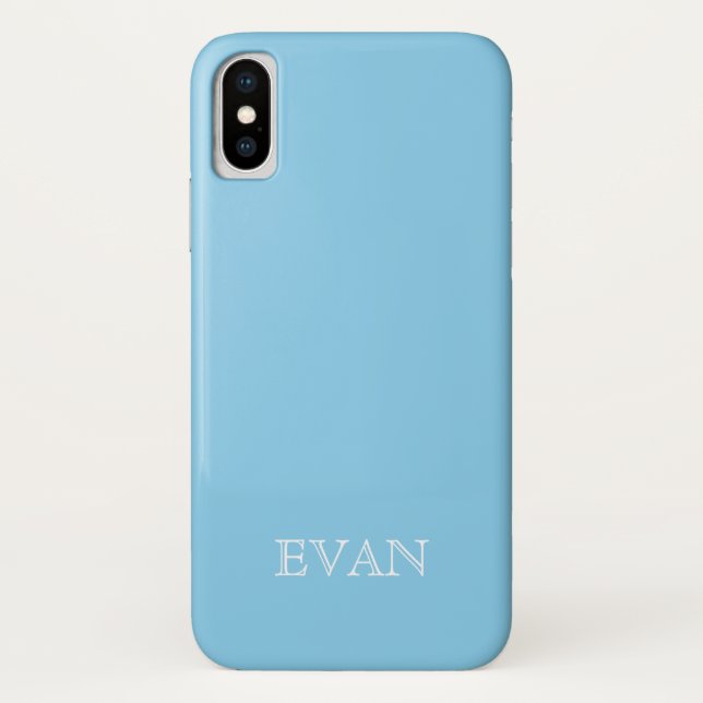 Capa Para iPhone, Case-Mate BABY BLUE Solid Background iPhone X Case (Verso)