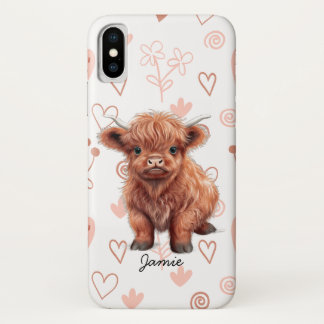 Capa Para iPhone Da Case-Mate Baby Highland Cow Nome Personalizado