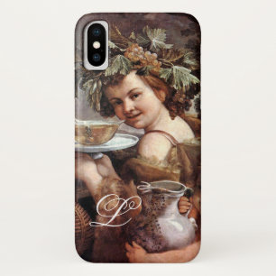 CAPA PARA iPhone X BACCHUS COM UVAS E MONOGRAMA DE VINHO