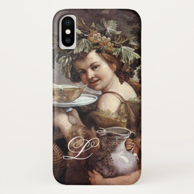 CAPA PARA iPhone, Case-Mate  BACCHUS COM UVAS E MONOGRAMA DE VINHO (Verso)
