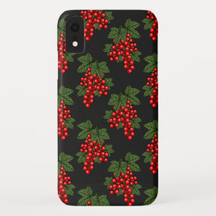 Capa Para iPhone Da Case-Mate Bagas vermelhas florais do Natal