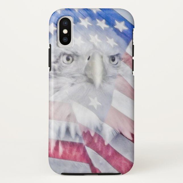 Capa Para iPhone, Case-Mate Bald Eagle Head e American Flag I (Verso)