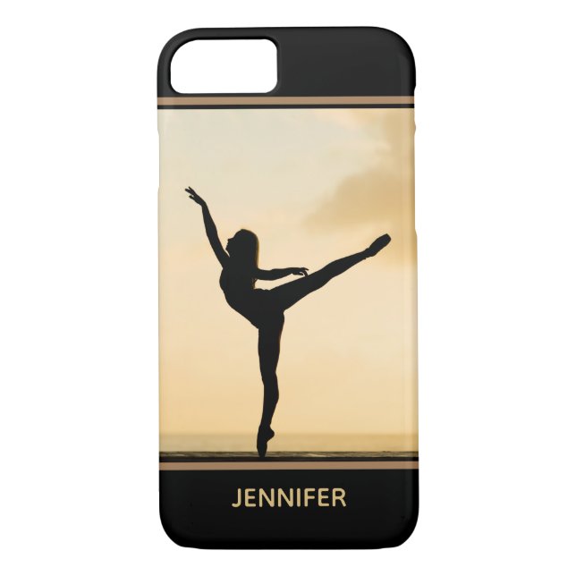Capa Para iPhone, Case-Mate Ballerina Arabesque Sunset Silhouette Personalizad (Verso)