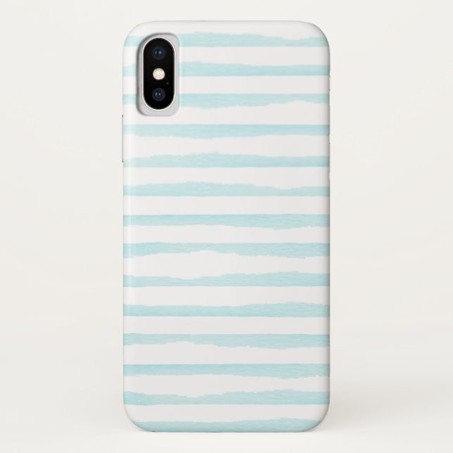 Capa Para iPhone, Case-Mate Banda de aquarela azul-oceânica (Verso)