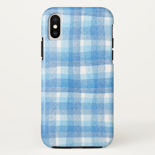 Capa Para iPhone, Case-Mate Bandas Azuis de Aquarela (Verso)