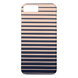 Capa iPhone 8 Plus/7 Plus Bandas de Monograma Pretas e Rosa