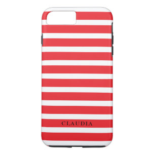 Capa iPhone 8 Plus/7 Plus Bandas de Natal Vermelhas Personalizadas