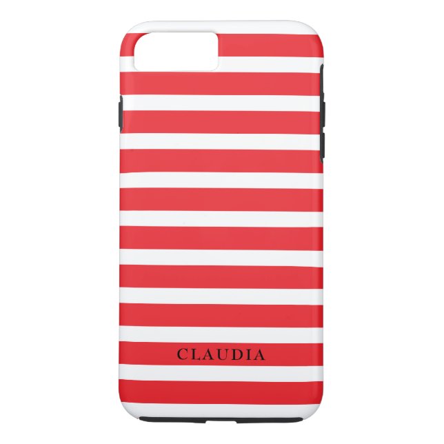 Capa Para iPhone, Case-Mate Bandas de Natal Vermelhas Personalizadas (Verso)