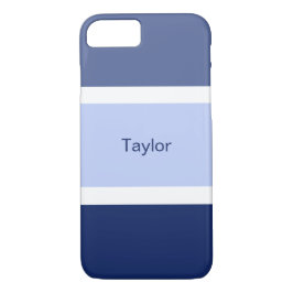 Capa iPhone 8/ 7 Bandas Náuticas Personalizadas Azul e Branco