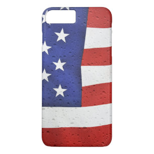 Capa iPhone 8 Plus/7 Plus Bandeira americana com gotas de chuva