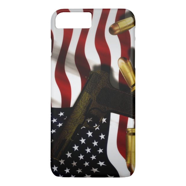 Capa Para iPhone, Case-Mate Bandeira americana com pistola (Verso)