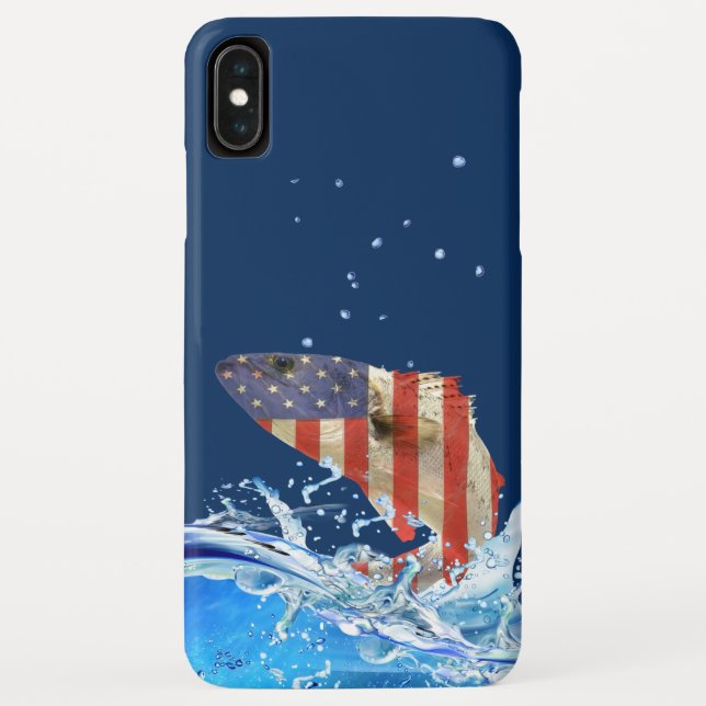 Capa Para iPhone, Case-Mate Bandeira americana saltando da água (Verso)