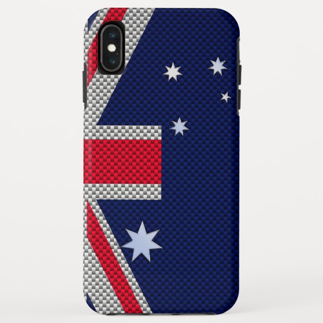 Capa Para iPhone, Case-Mate Bandeira australiana em estilos de cromo de fibra  (Verso)