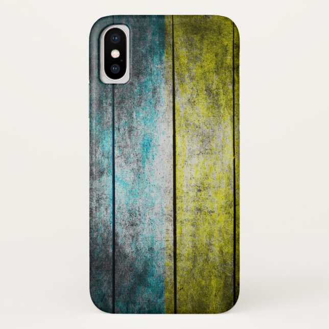 Capa Para iPhone, Case-Mate Bandeira da Ucrânia sobre madeira (Verso)