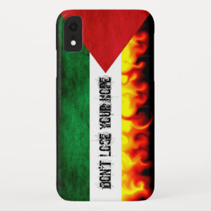 Capa Para iPhone XR Bandeira de Palestina (texto feito sob encomenda)
