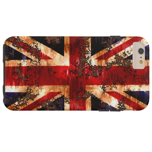 Capa Para iPhone, Case-Mate Bandeira do Reino Unido, Patriótica Rusted (Verso Horizontal)