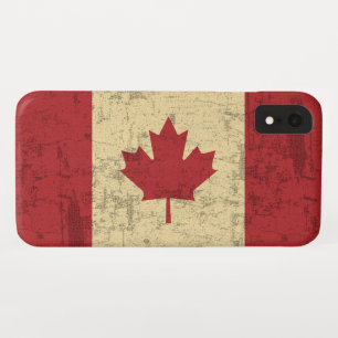 Capa Para iPhone XR Bandeira do vintage de Canadá afligida