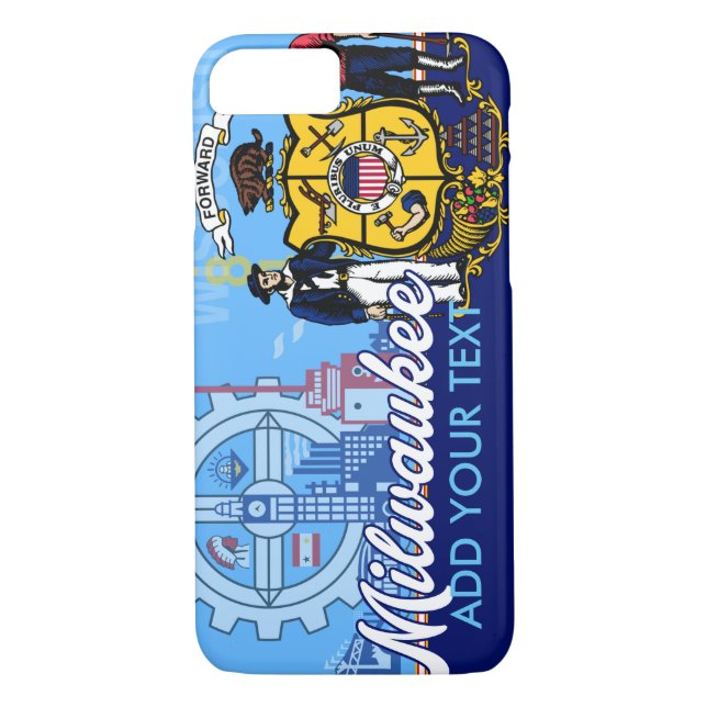 Capa Para iPhone, Case-Mate Bandeira personalizada de Milwaukee Wisconsin (Verso)