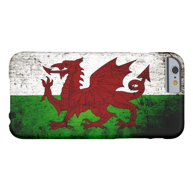 Capa Para iPhone, Case-Mate Bandeira preta de Wales do Grunge (Verso Horizontal)