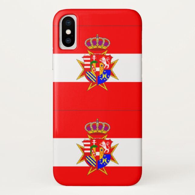 Capa Para iPhone, Case-Mate Banner branco vermelho Grão-Ducado da Toscana (Verso)