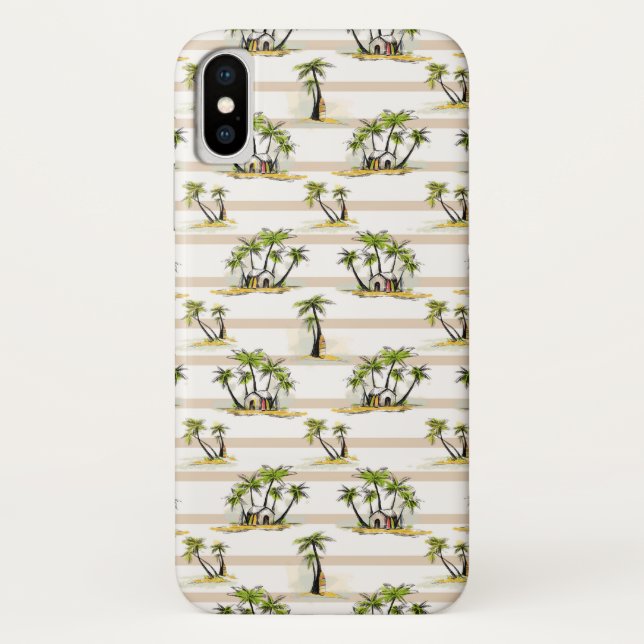 Capa Para iPhone, Case-Mate Barraca e palmas tropicais (Verso)