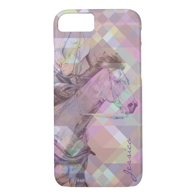 Capa Para iPhone, Case-Mate Barrel Racer (geometria violeta rosa) (Verso)