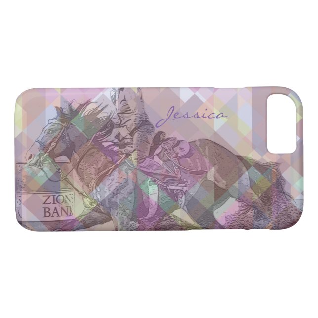 Capa Para iPhone, Case-Mate Barrel Racer II (geometria violeta rosa) (Verso (Horizontal))