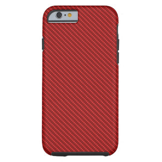 Capa Tough Para iPhone 6 Base branca vermelha da fibra