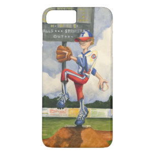Capa iPhone 8 Plus/7 Plus Baseball Pitcher sobre monte por Jay Throckmorton