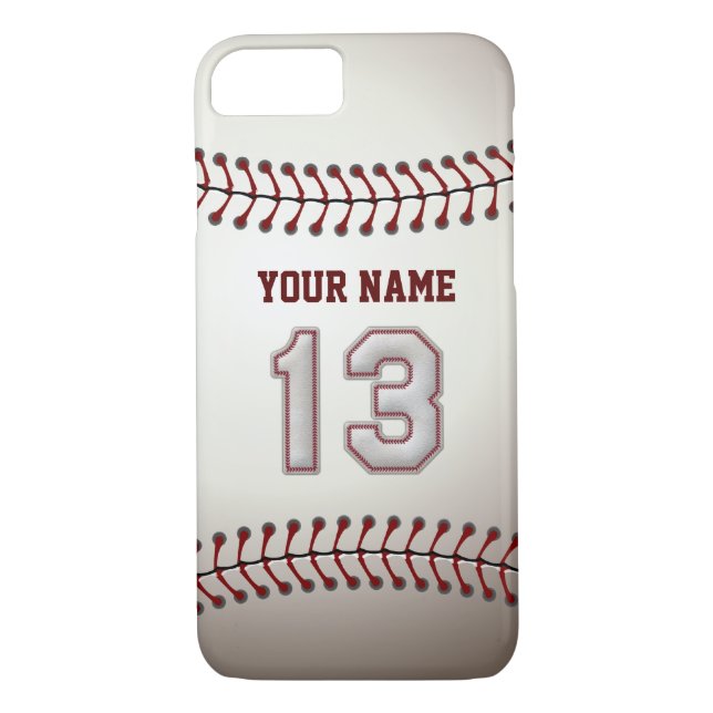 Capa Para iPhone, Case-Mate Basebol número 13 com seu nome - desportivo (Verso)