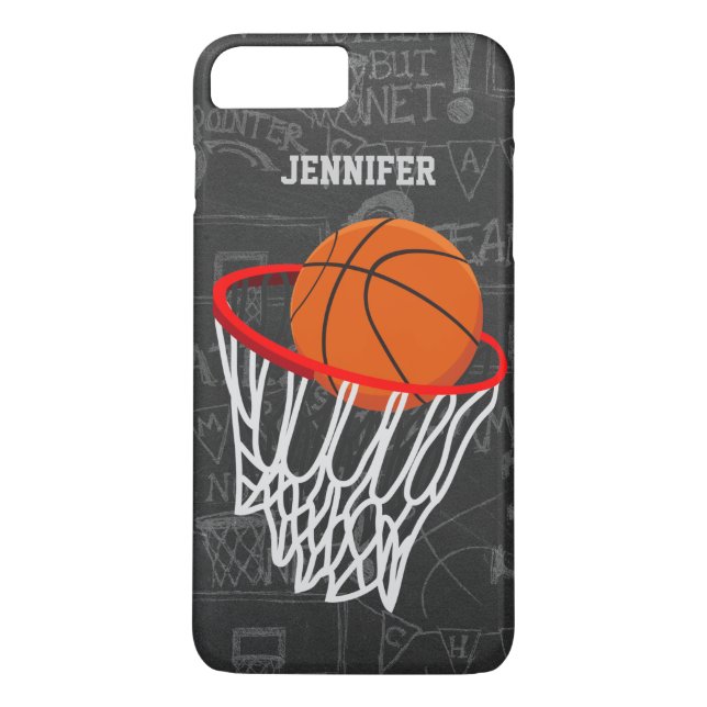 Capa Para iPhone, Case-Mate Basquetebol personalizado e aro do quadro (Verso)