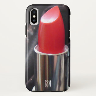 Capa Para iPhone X Batom Vermelho com Monograma
