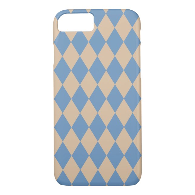 Capa Para iPhone, Case-Mate Beachy Blue e Tan Harlequin (Verso)