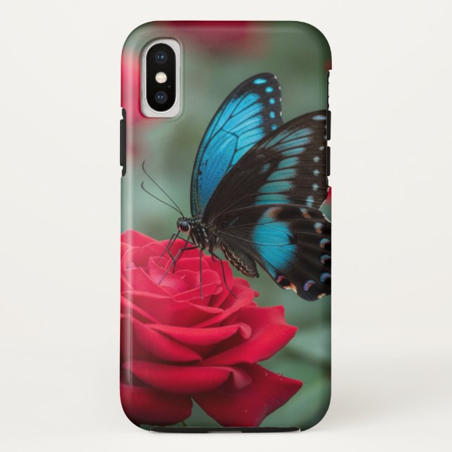Capa Para iPhone, Case-Mate Beautiful Butterfly Red Rose - (Verso)