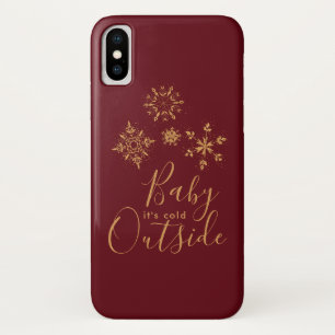 Capa Para iPhone Da Case-Mate Bebê é Frio Fora do Ouro Flocos de Neve