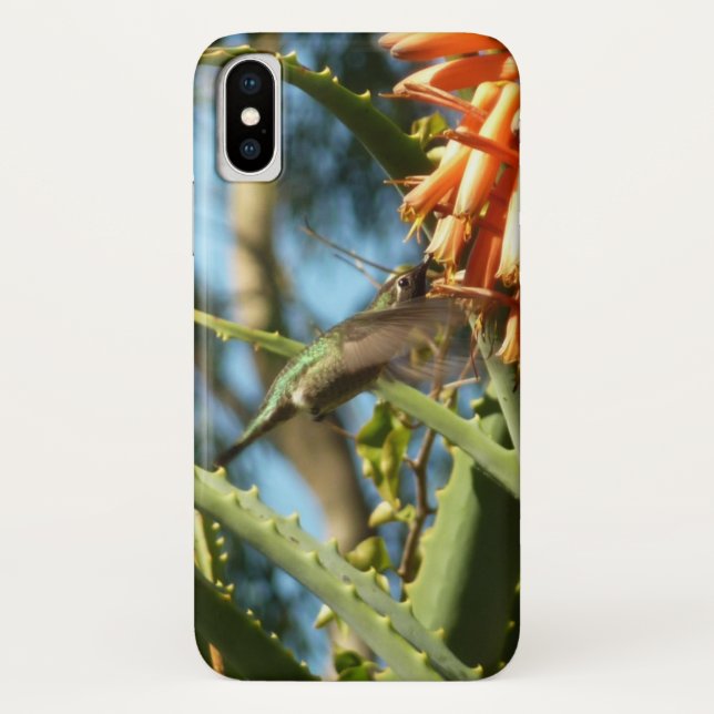 Capa Para iPhone, Case-Mate Beija-flor-de-garganta-preta em Voo (Verso)