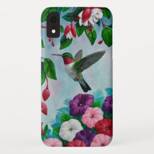 Capa Para iPhone Da Case-Mate Beija-flor voando no Jardim das Flores