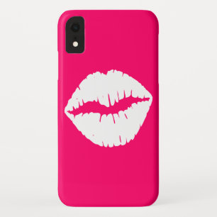 Capa Para iPhone XR Beijo de Rosa e Branco