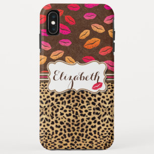 Capa Para iPhone Da Case-Mate Beijos dos lábios do impressão do leopardo