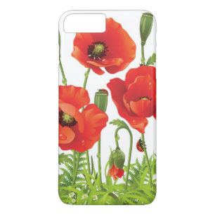 Capa iPhone 8 Plus/7 Plus Beira horizontal com papoila vermelha