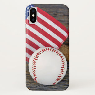 Capa Para iPhone X beisebol com bandeira americana