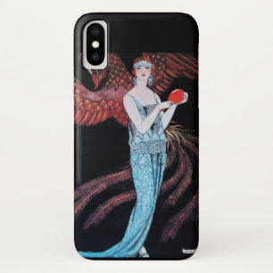 CAPA PARA iPhone X  BELEZA E FOENIX,DESIGNER DE FASHION COMPOSITAM ART